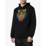 KENZO Neon Tiger Embroidered Hooded Sweatshirt, Black-OZNICO