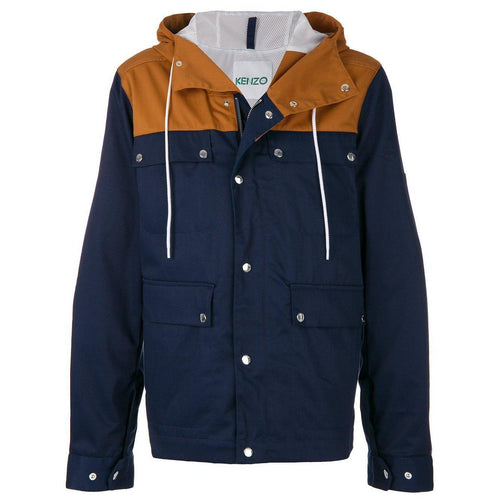 KENZO PARIS Hooded Jacket, Navy Blue-OZNICO