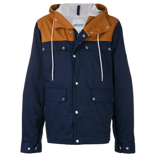 KENZO PARIS Hooded Jacket, Navy Blue-OZNICO