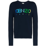 KENZO Paris Knit Crewneck Sweater, Navy Blue-OZNICO