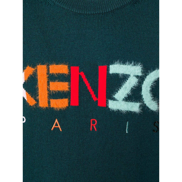 KENZO Paris Knit Crewneck Sweater, Pine-OZNICO