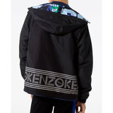 KENZO Reversible Windbreaker With Hood, Black-OZNICO