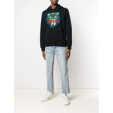 KENZO Tiger Hoodie, Black-OZNICO