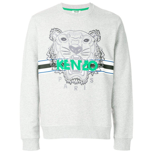 KENZO Tiger Sweatshirt, Pale Grey-OZNICO