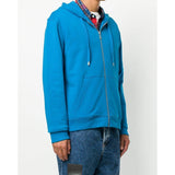 KENZO Zipped Hoodie, Duck Blue-OZNICO