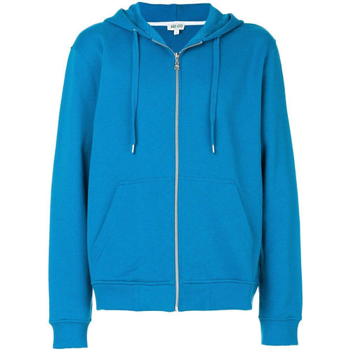 KENZO Zipped Hoodie, Duck Blue-OZNICO