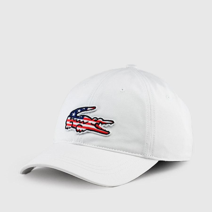 Ledningsevne Parlament frakke LACOSTE Big Croc USA Appliqué Baseball Cap, White – OZNICO