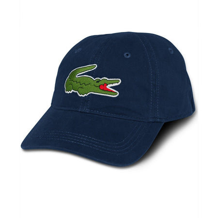 LACOSTE Large Croc Gabardine Cap, Grassy Green