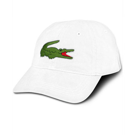 LACOSTE Large Croc Gabardine Cap, Grassy Green