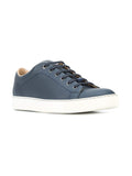 LANVIN Casual Low-Top Nappa Calfskin Sneakers, Navy-OZNICO