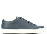 LANVIN Casual Low-Top Nappa Calfskin Sneakers, Navy-OZNICO