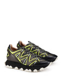 LANVIN Lightning Runner Sneaker, Dark Khaki/ Yellow-OZNICO