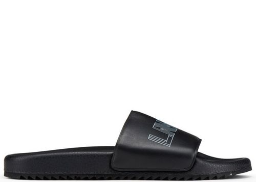 LANVIN Logo Pool Slides, Black-OZNICO