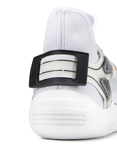 LANVIN Neoprene Diving Sneaker, White/ Light Grey-OZNICO