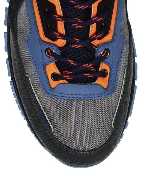 LANVIN Sporty Mesh Running Sneaker, Navy Blue/ Anthracite-OZNICO