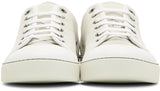 LANVIN Suede Nappa Captoe Sneaker, Off White-OZNICO