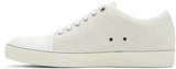 LANVIN Suede Nappa Captoe Sneaker, Off White-OZNICO