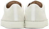LANVIN Suede Nappa Captoe Sneaker, Off White-OZNICO