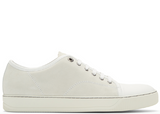 LANVIN Suede Nappa Captoe Sneaker, Off White-OZNICO