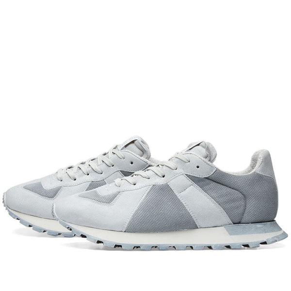 MAISON MARGIELA 22 Painted Retro Runner Sneaker, Grey/ White-OZNICO