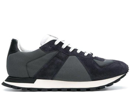 BALMAIN B-EAST TRAINER IN LEATHER, SUEDE AND  MESH, BLACK