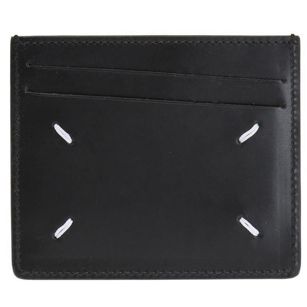 MAISON MARGIELA Logo Credit Card Holder, Black-OZNICO