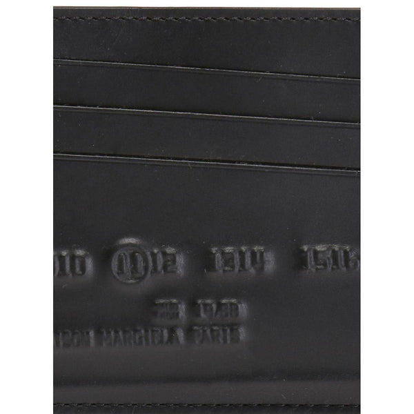 MAISON MARGIELA Logo Credit Card Holder, Black-OZNICO