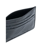 MAISON MARGIELA Logo Embossed Cardholder Wallet, Black-OZNICO