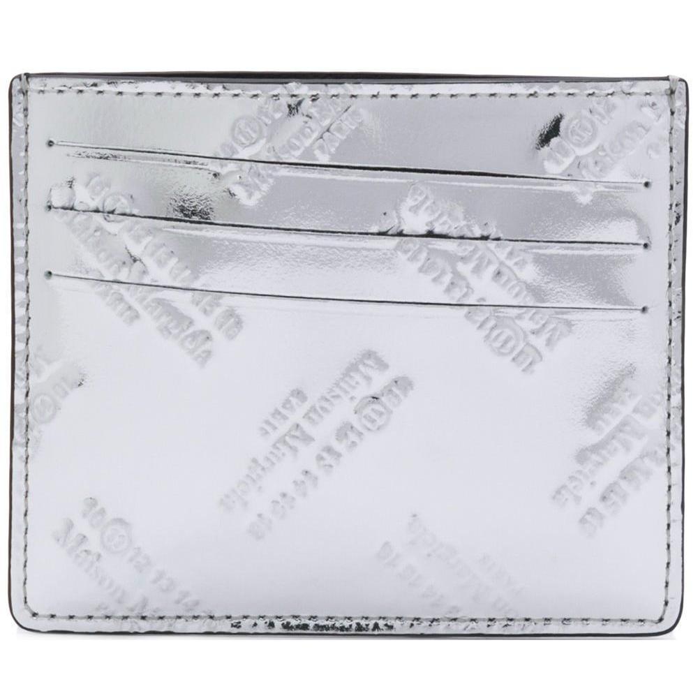 MAISON MARGIELA Logo Embossed Cardholder Wallet, Silver