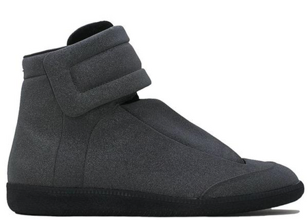 LANVIN Suede and Patent Cap-Toe Sneaker, Black