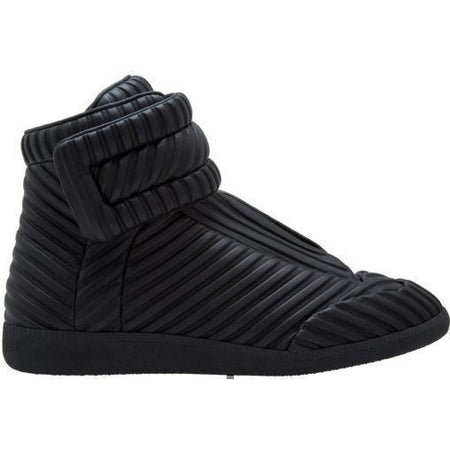 LANVIN Suede and Patent Cap-Toe Sneaker, Black