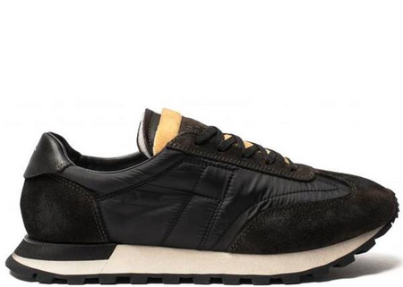 LANVIN LEATHER CLAY LOW-TOP SNEAKERS, BLACK