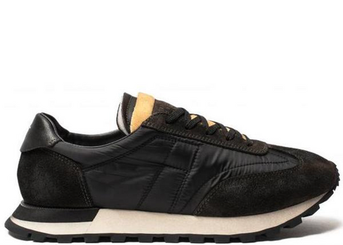 MAISON MARGIELA Panelled Retro Runner Sneaker, Black-OZNICO