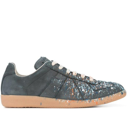 MAISON MARGIELA Replica Low Trainer, Grey Paint Splatter-OZNICO