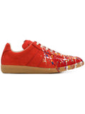 MAISON MARGIELA Replica Low Trainer, Red Paint Splatter-OZNICO