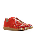 MAISON MARGIELA Replica Low Trainer, Red Paint Splatter-OZNICO