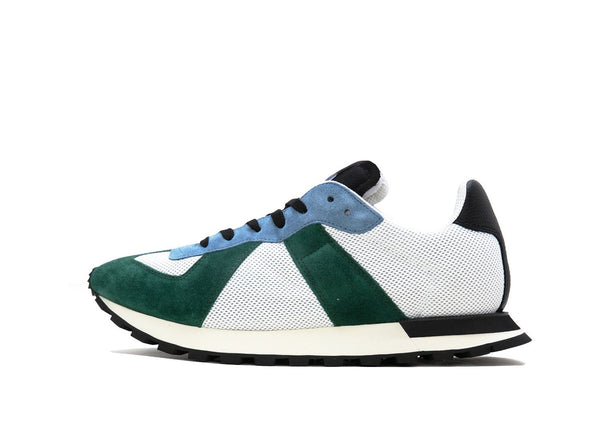 MAISON MARGIELA Retro Runner Sneaker, Green/ Light Blue-OZNICO