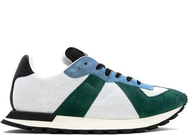 MAISON MARGIELA Retro Runner Sneaker, Green/ Light Blue-OZNICO