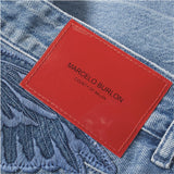 MARCEL BURLON Blue Wing Slim Jeans, Strong Wash-OZNICO