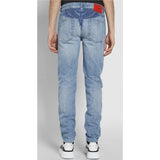 MARCEL BURLON Blue Wing Slim Jeans, Strong Wash-OZNICO