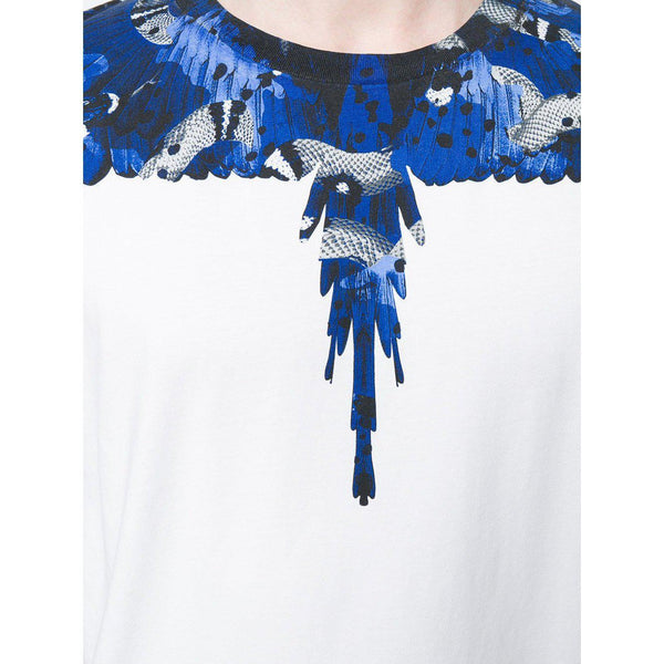 MARCELO BURLON Camou Wings T-Shirt, White/ Blue-OZNICO