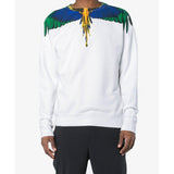 MARCELO BURLON Color Wings Crewneck, White/ Multi-OZNICO