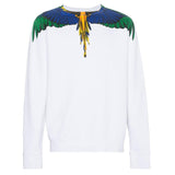 MARCELO BURLON Color Wings Crewneck, White/ Multi-OZNICO