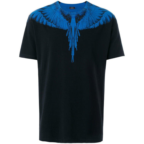 MARCELO BURLON Double Wings T-Shirt, Black/ Blue-OZNICO