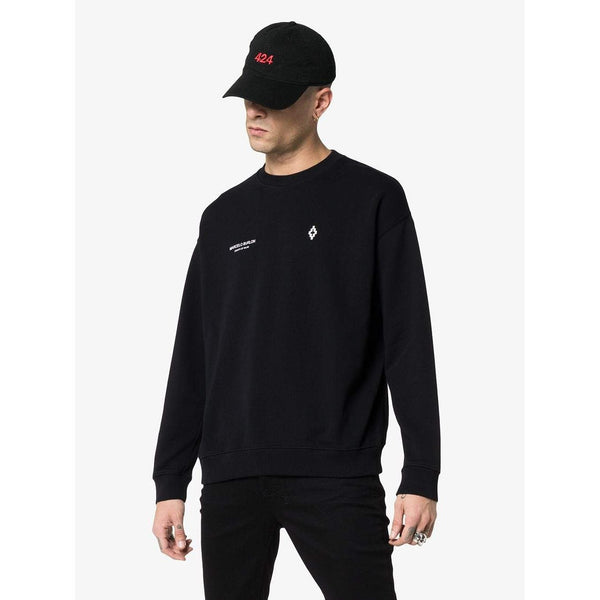 MARCELO BURLON Embroidered Punch Crewneck, Black-OZNICO