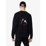 MARCELO BURLON Embroidered Punch Crewneck, Black-OZNICO