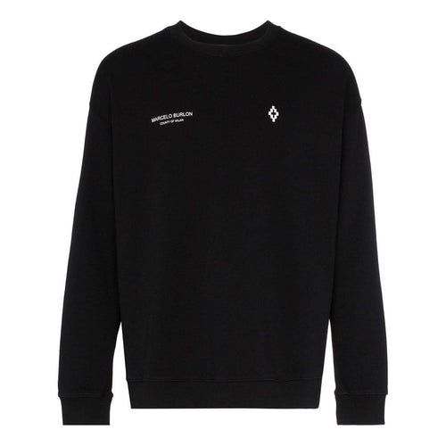 MARCELO BURLON Embroidered Punch Crewneck, Black-OZNICO