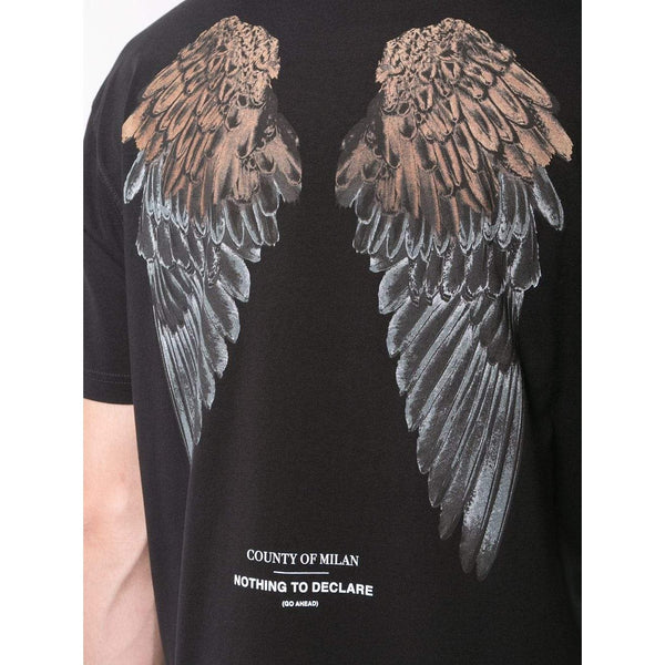 MARCELO BURLON Heart Wings T-Shirt, Black-OZNICO