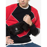 MARCELO BURLON Logo Drawstring Belt Bag, Black-OZNICO