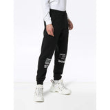 MARCELO BURLON Logo Print Drawstring Sweatpants, Black/ Multi-OZNICO